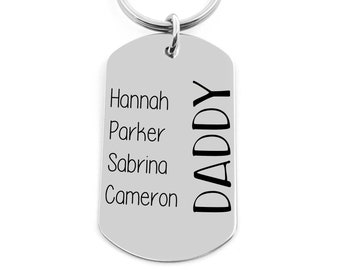 Gift For Him - Dad Keychain - Grandpa Keychain - Gift for Men - Keychain for Dad - Personalized Key Chain - Dog Tag Key Chain