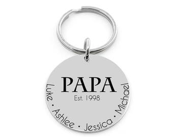 Personalized Key Chain - Gift For Dad - Grandpa Gift - Key Chain for Men - New Dad Gift - Custom Keychain - Engraved Keychain