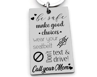 Sweet 16 Gift, Gift for Teenager, Sweet Sixteen Gift, New Driver Key Chain, Drive Safe, Make Good Choices, Birthday Gift, Daughter From Mom