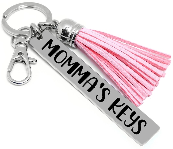 Personalized Key Chain - Name Key Chain - Pink Leather Tassel - Custom Key Chain - First Time Driver - Teen Gift - Gifts For Women