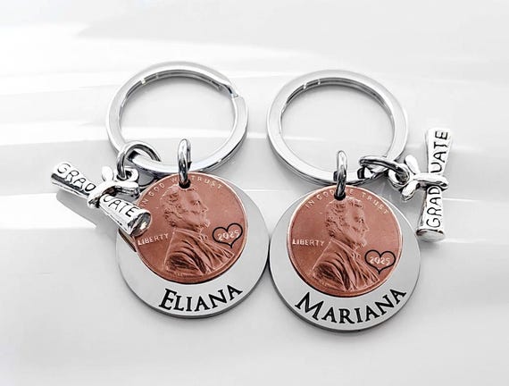 Class of 2025, Graduation gift, Penny Keychain, Engraved Graduate 2025 Penny, College Grad Gift, Diploma Charm, High School Grad Gift