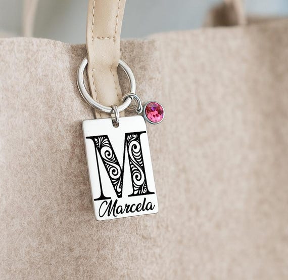 Custom Monogram Initial Keychain | Gift For Women | Bridesmaid Gift | Personalized Graduation Gift | Mother's Day | Sweet 16 Teenager Gift