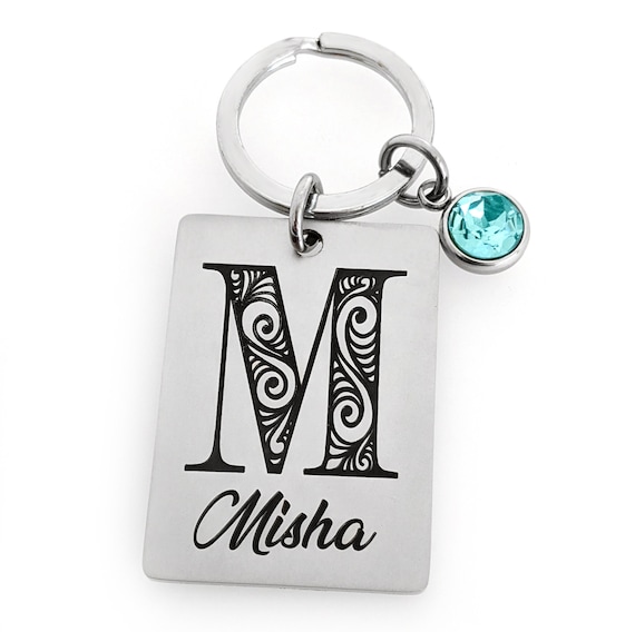 Personalized Monogram Key Chain, Gift for Women, Name Keychain, Initial Charm, Bag Tag, Teenager Gift, New Driver Key Chain, Mother's Day