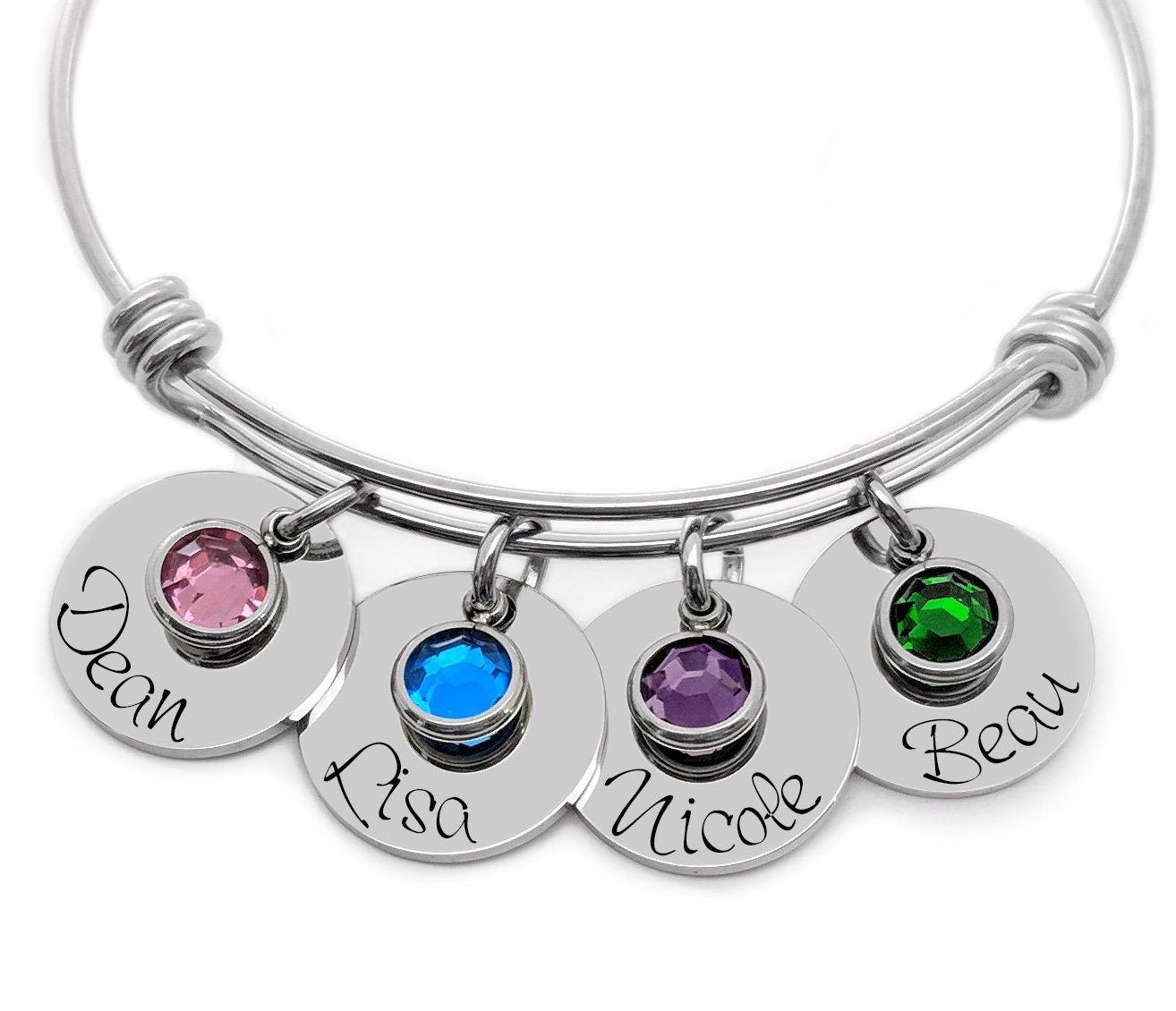 Birthstone Jewelry / Mothers Bracelet with kids names