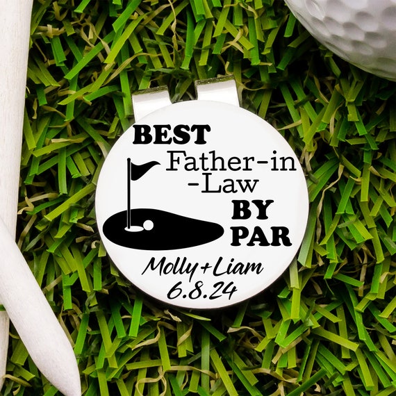 Personalized Golf Ball Marker, Golf Gift for Father In Law, Golf Gifts for Men, Ball Marker Hat Clip, Wedding Gift Father of the Groom Bride