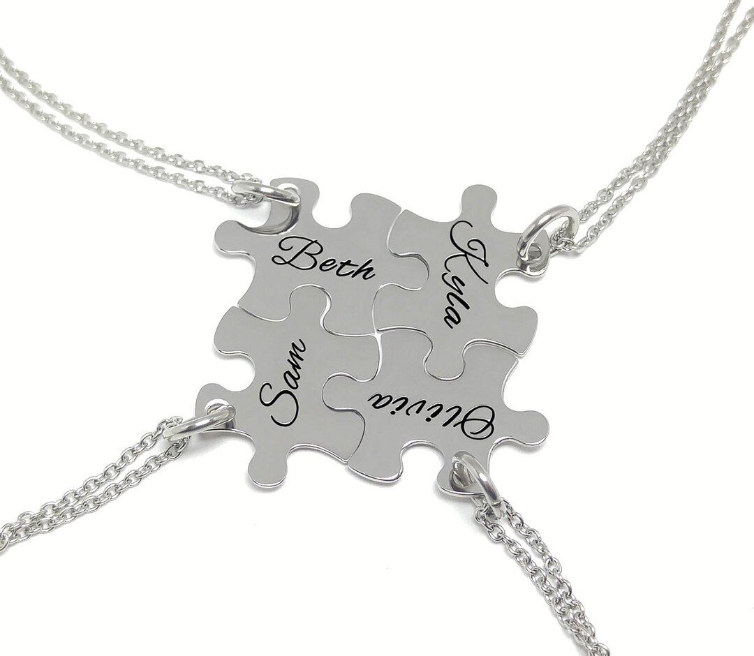 Personalized Necklace Puzzle Necklace Bridesmaid Necklace - Etsy