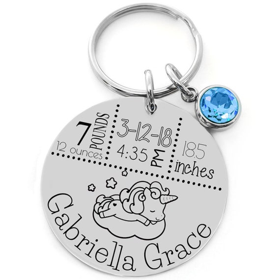 Baby Stats Key Chain - Personalized Statistics - New Mom Gift - New Dad Gift - Personalized Key Chain - Keepsake Memento - Mommy Keychain