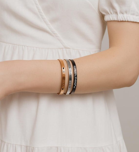 Your Own Text, Custom Bracelet, Customized Cuff, Inspirational Gift, Engraved Cuff Personalize Bracelet, Custom Name Jewelry, Gift for Women