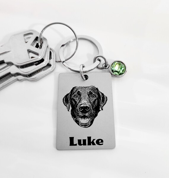 Personalized Pet Portrait Keychain Dog Cat Memorial Gift Dog Mom Mother's Day Gift Birthday Gift Pet Remembrance Custom Photo Cat Mom Dad
