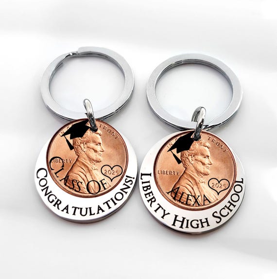 Class of 2025, Graduation gift, Penny Keychain, Engraved Graduate 2025 Penny, College Grad Gift, Graduation Present, High School Grad Gift