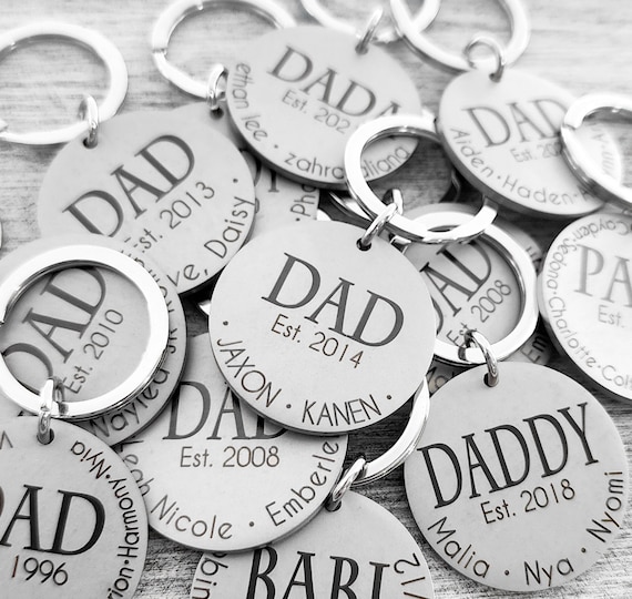 Custom Dad Keychain Personalized Gift For Grandpa Father's Day Gift For Him Daddy Papa Key Ring Accessory Handmade Husband Gift Children