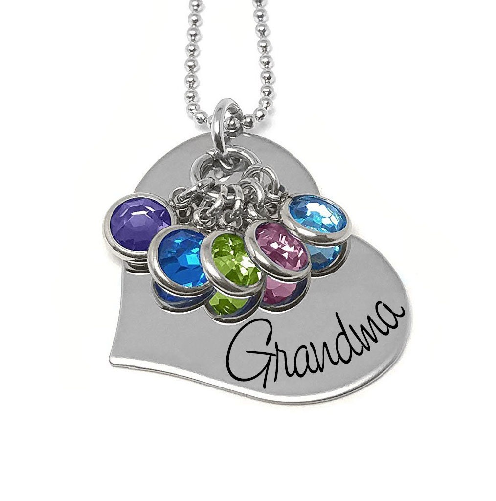 Personalized Grandma Birthstone Necklace in 10k and 14k Gold - Walmart.com