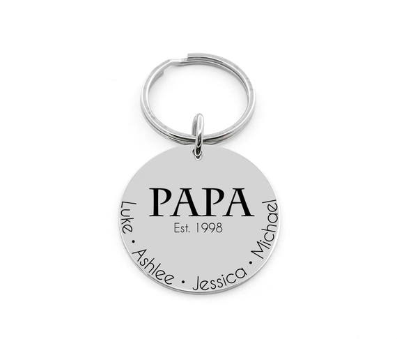 Personalized Key Chain - Gift For Dad - Grandpa Gift - Key Chain for Men - New Dad Gift - Custom Keychain - Engraved Keychain