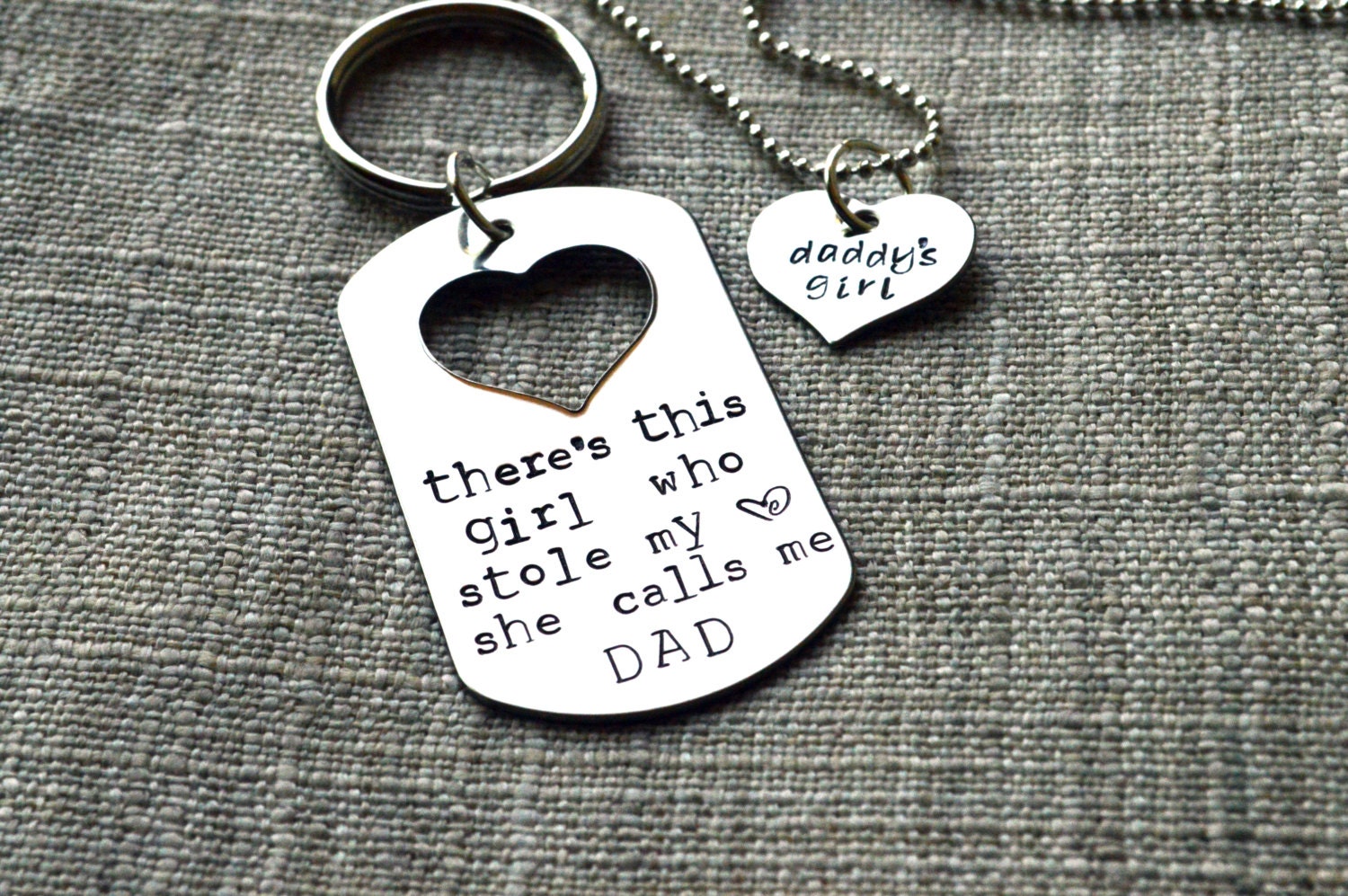 Father & Daughter Key Chain And Necklace Set There's this girl who
