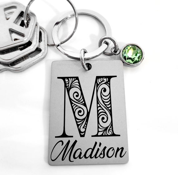 Custom Monogram Initial Keychain | Gift For Women | Bridesmaid Gift | Personalized Graduation Gift | Mother's Day | Sweet 16 Teenager Gift