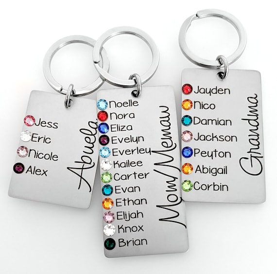 Personalized birthstone best sale keychains