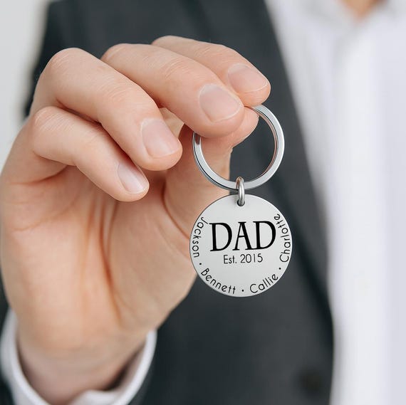 Personalized Dad Keychain, Custom Gift For Grandpa, Father's Day Gift, For Him Daddy Papa, Key Ring Accessory Handmade Husband Gift