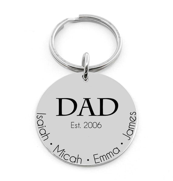 Personalized Dad Keychain, Custom Gift For Grandpa, Father's Day Gift, For Him Daddy Papa, Key Ring Accessory Handmade Husband Gift