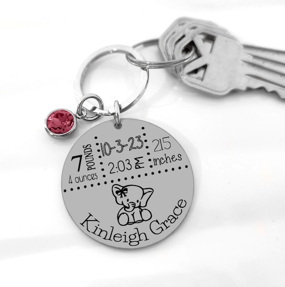 New Mom Keychain, Custom New Mom Gifts, Baby Arrival Keychain, New Baby Keychain, Baby Stats Gifts, New Mom Gift, First Time Mom Gift Idea