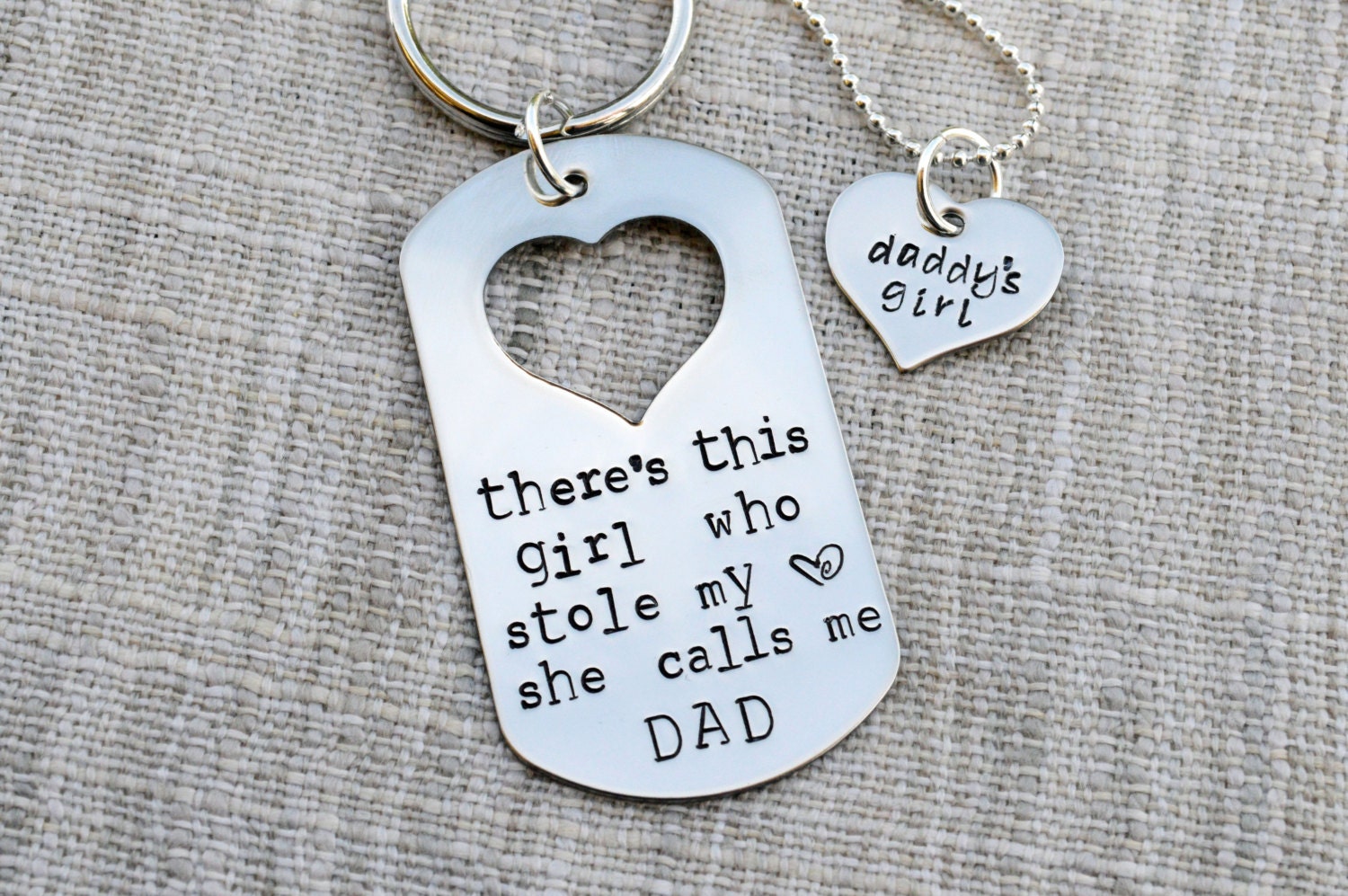 Father & Daughter Key Chain And Necklace Set There's this girl who