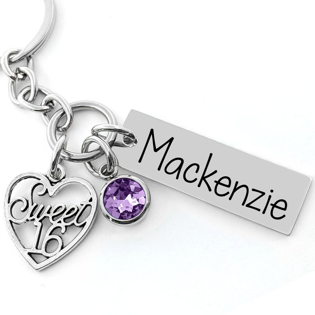 Sweet 16 Keychain Personalized Sweet 16 Keychain Sweet Sixteenth