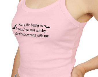 Camiseta de tirantes finos con estilo, ropa informal de verano, regalo divertido para brujas, camiseta ingeniosa de amor propio para mujer.