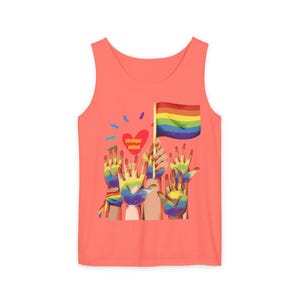 Pride Celebration Tank Top, Unisex Rainbow Shirt, LGBTQ+ Gift, Summer Top, Festival Wear, Equality Apparel