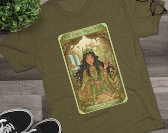The High Priestess Tarot Illustration Tee | Mystical Tarot Card Shirt
