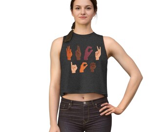 F*CK ICE Unity Uproar Sign Language Political Statement Resistance Human Rights Women's Crop Top