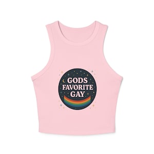 God&#39;s Favorite Gay Racer Tank Top, Pride Apparel, LGBTQ+ Tank, Comfortable Summer Clothing, Fun Gift Idea