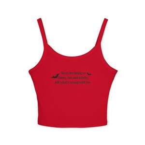 Camiseta de tirantes finos con estilo, ropa informal de verano, regalo divertido para brujas, camiseta ingeniosa de amor propio para mujer. imagen 6