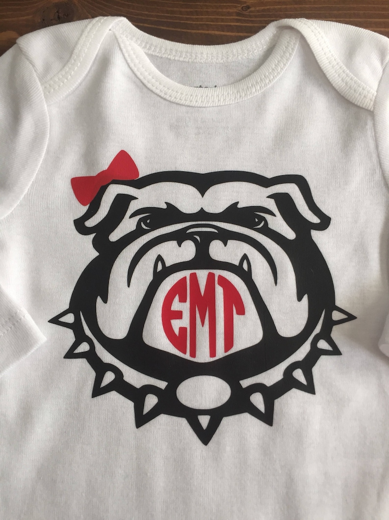 UGA Georgia Bulldogs Monogrammed inspired bodysuit image 3