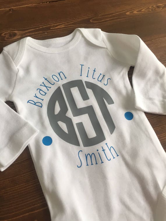monogram onesie boy