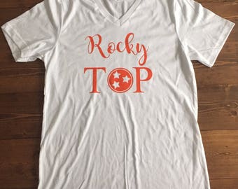 Tennessee Vols Rocky Top V neck tee insipired