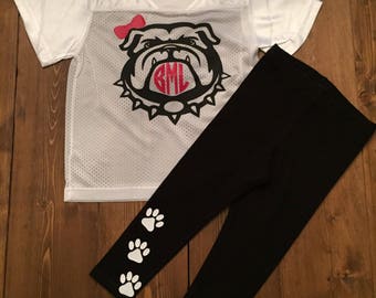 UGA Georgia Bulldogs Inspired Jersey shirt and Pants Outfit