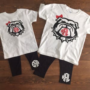 UGA Georgia Bulldog Monogrammed Inspired outfit set