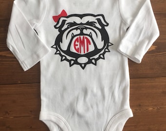 UGA Georgia Bulldogs Monogrammed inspired bodysuit