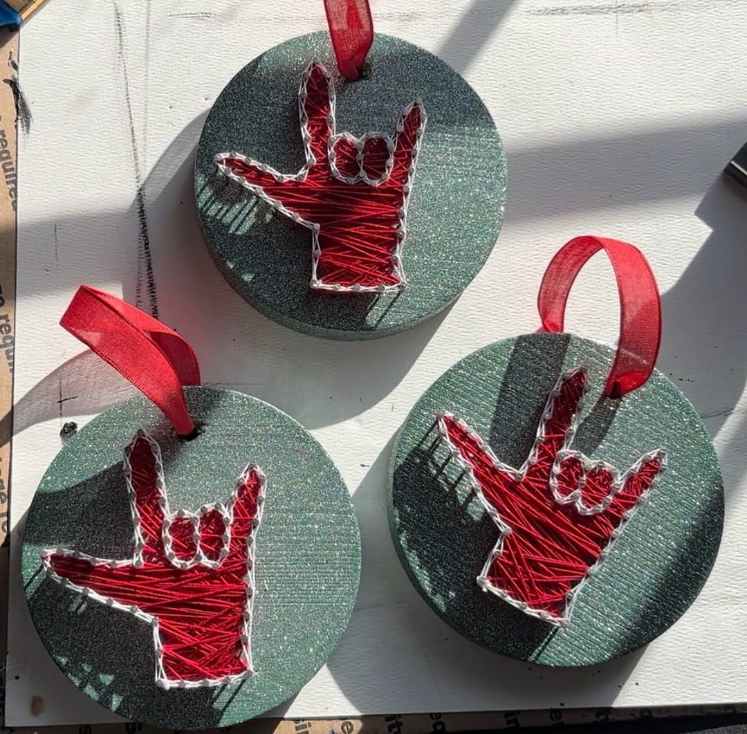 American Sign Language ASL I Love You Christmas Ornament Grinch Theme ...