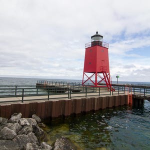 Charlevoix South Pierhead - Charlevoix, Michigan. Matted 5&quot;x7&quot; Photograph (Fits 8&quot;x10&quot; frame)