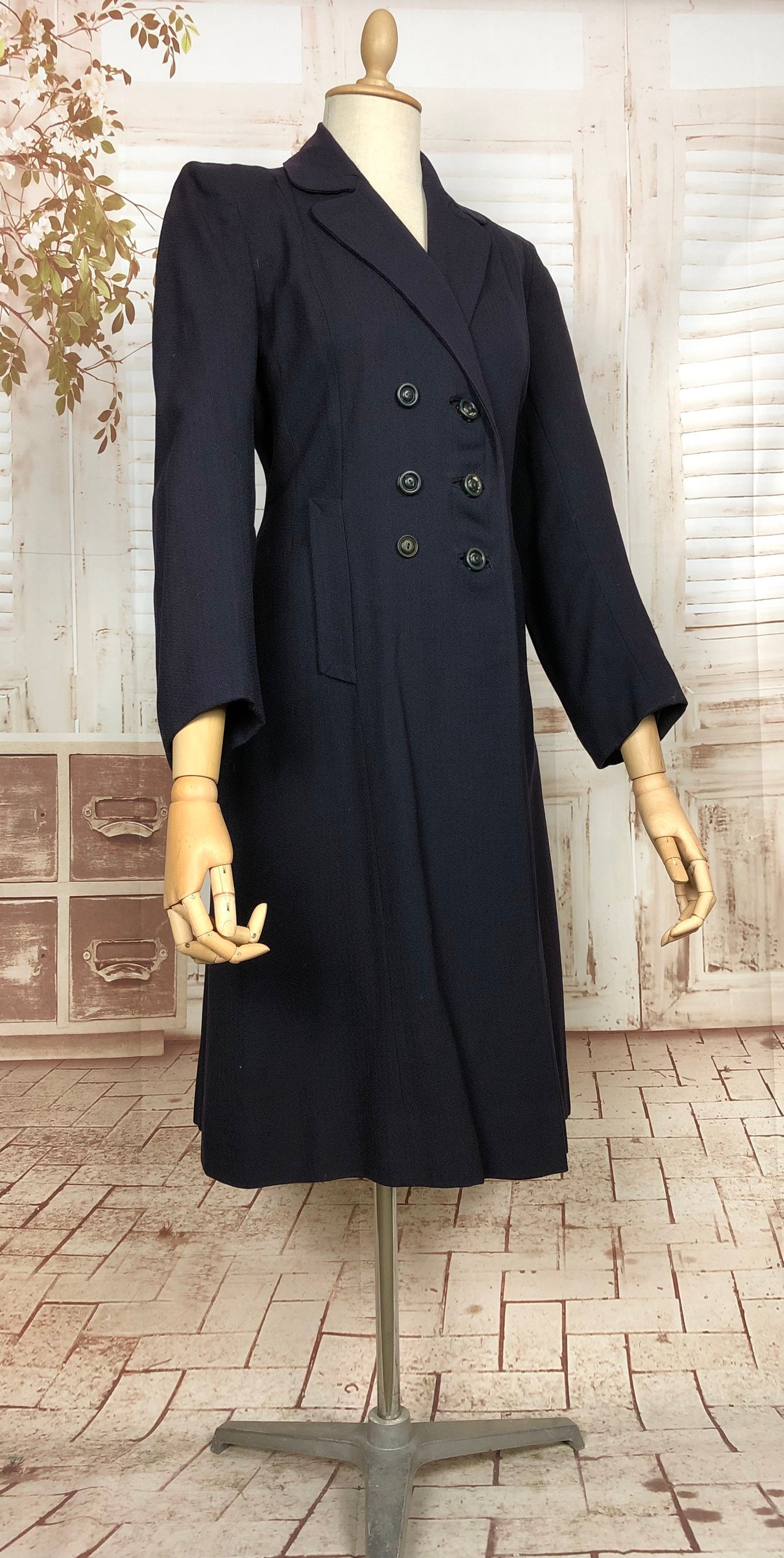 VINTAGE WW2 BESPOKE AUSTIN REED ROYAL NAVY OFFICERS GREAT COAT 