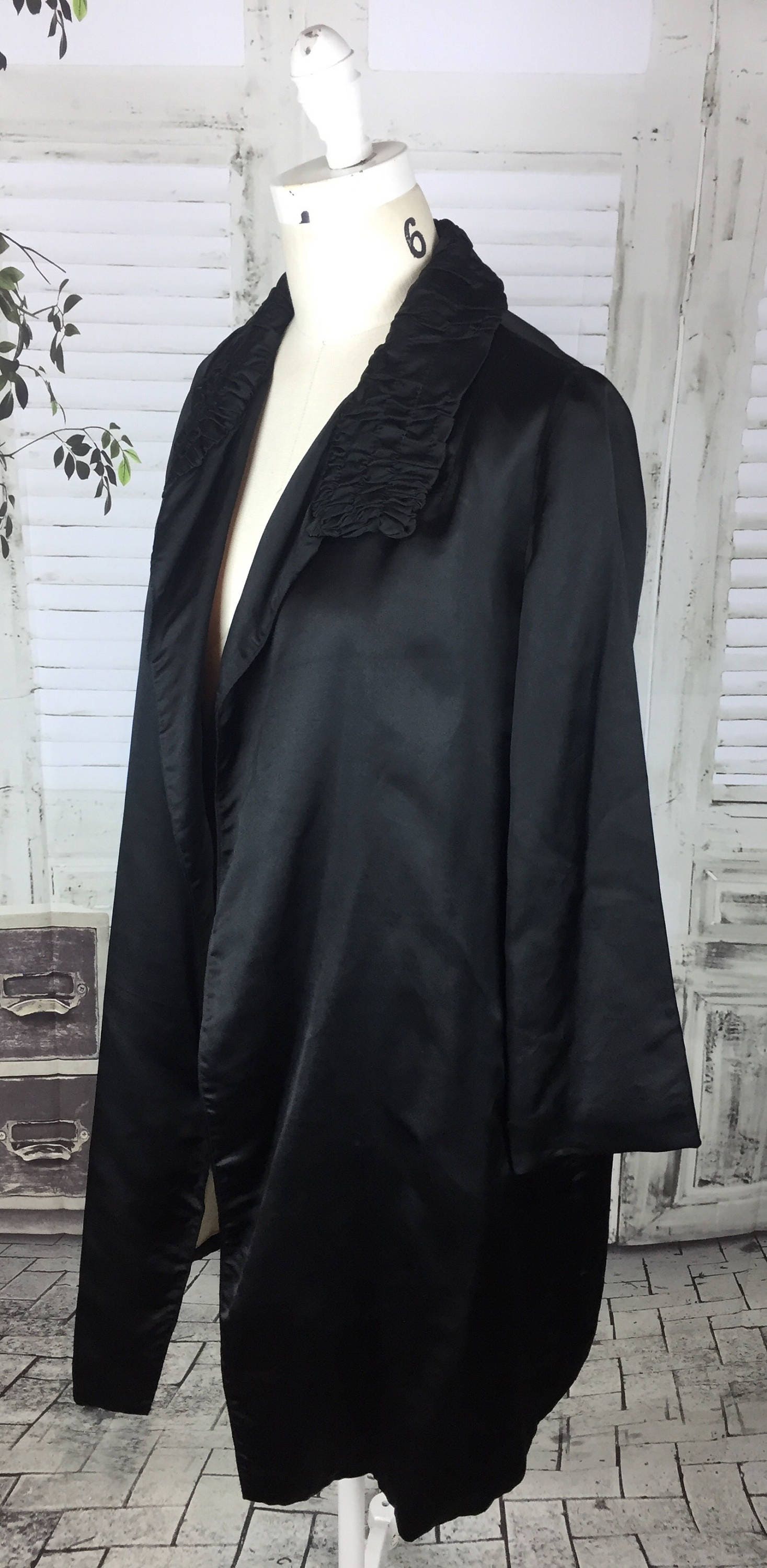 Original Vintage 1940's Black Satin Evening Jacket | Etsy UK