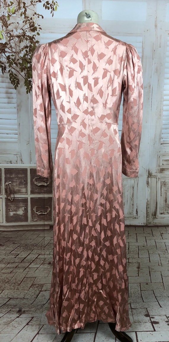Original 1930s 30s Vintage Pink Satin House Dress… - image 7