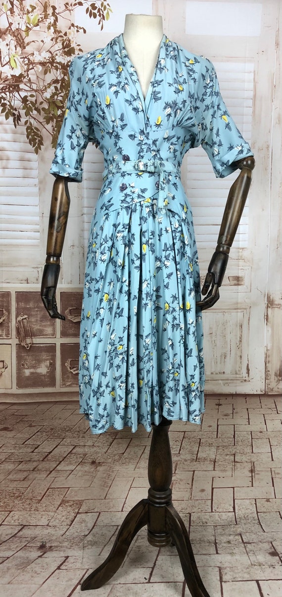 Amazing Original 1940s 40s Vintage Rayon Jersey N… - image 2