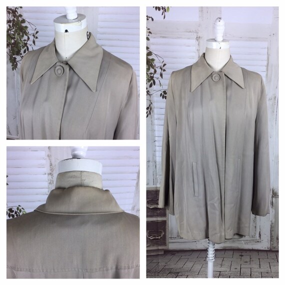 Original 1940s Vintage Gabardine Grey Swing Coat