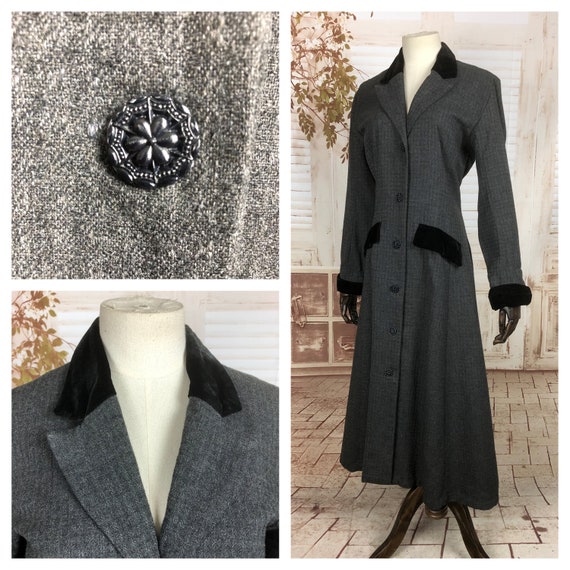 Original 1950s 50s Vintage Grey Princess Coat With