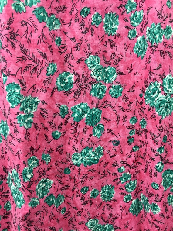 Original 1950s Vintage Pink And Green Housedress … - image 4