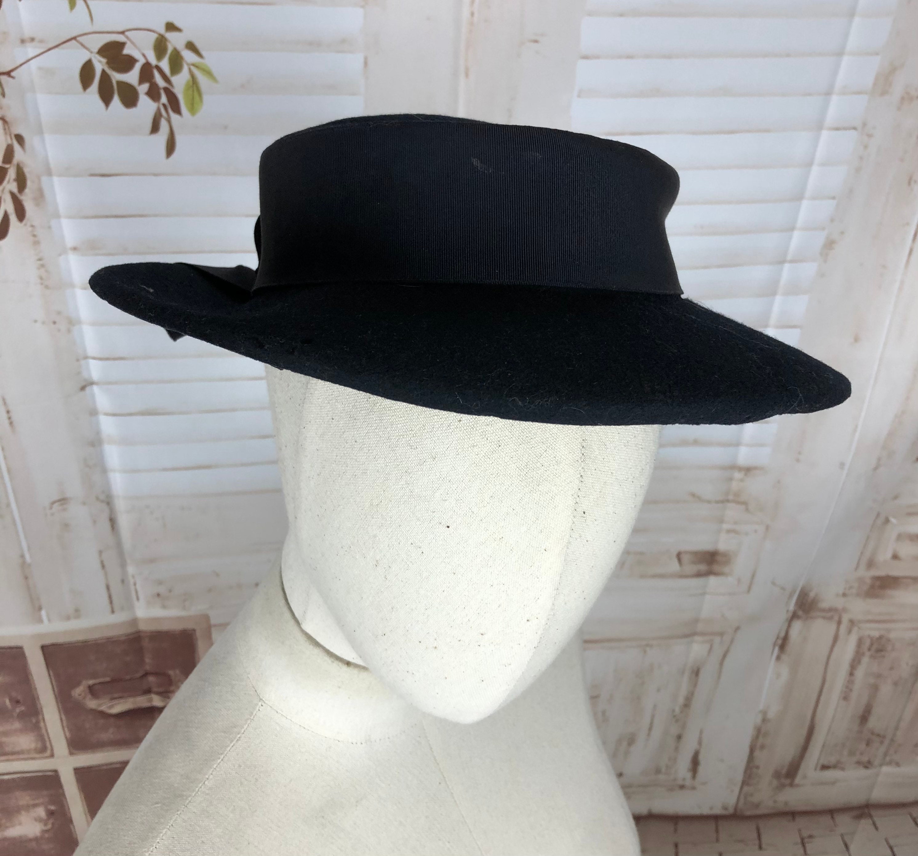 Original Late 1930s 30s / Early 1940s 40s Navy Blue Brimmed - Etsy UK