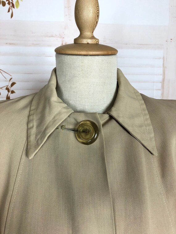 Stunning Original 1940s Vintage Warm Grey Gabardi… - image 7