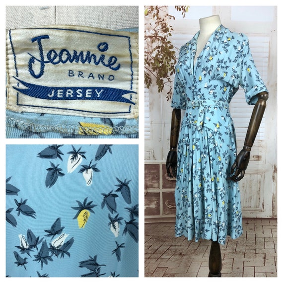 Amazing Original 1940s 40s Vintage Rayon Jersey N… - image 1