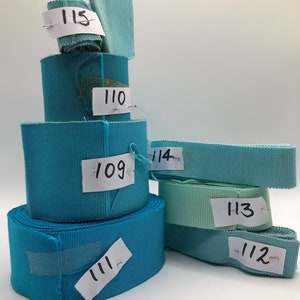 Original French Vintage Petersham and Grosgrain Hat Ribbon Turquoise